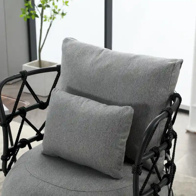 Fauteuil d'appoint pivotant rembourré pour salon