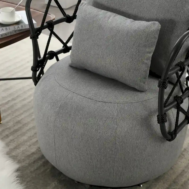 Fauteuil d'appoint pivotant rembourré pour salon
