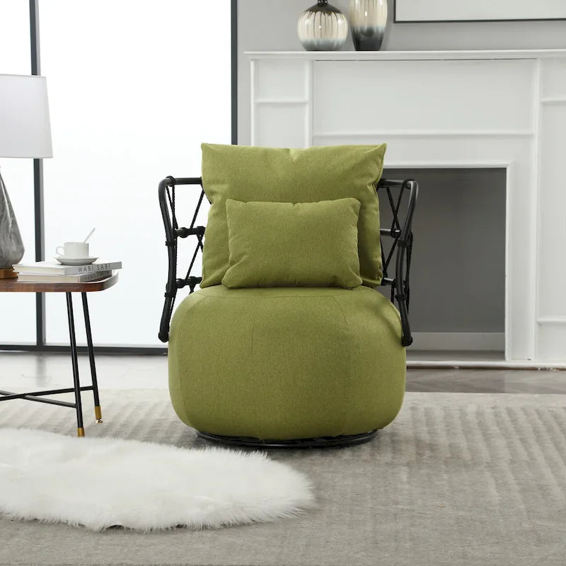 Fauteuil d'appoint pivotant rembourré pour salon