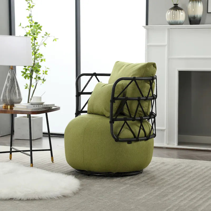 Fauteuil d'appoint pivotant rembourré pour salon