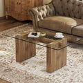 Table basse en verre trempé simple et transparent