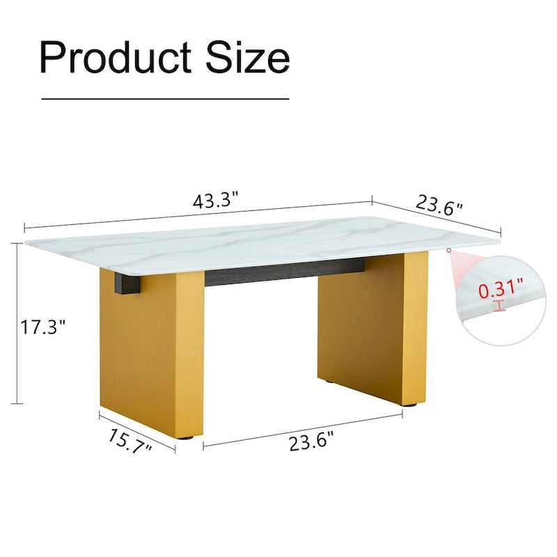 Table basse en verre trempé simple et transparent