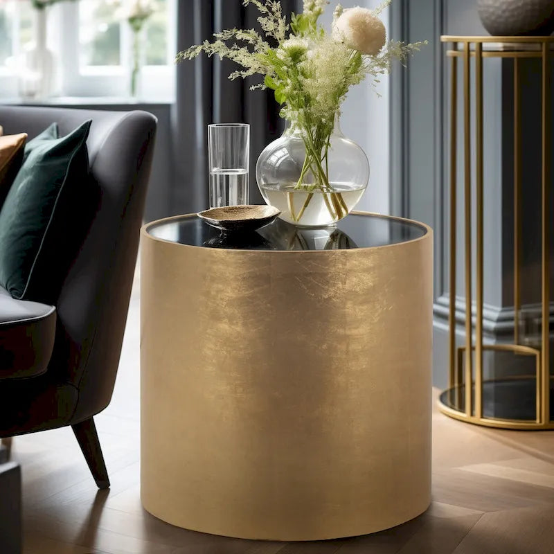 Table basse en bois et verre style luxe