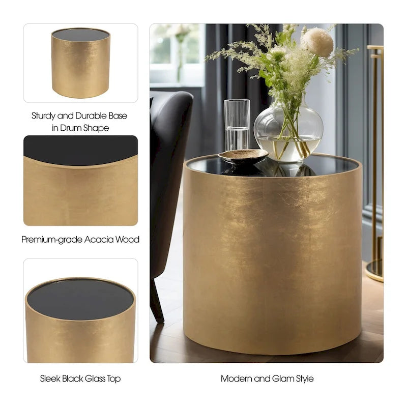 Table basse en bois et verre style luxe