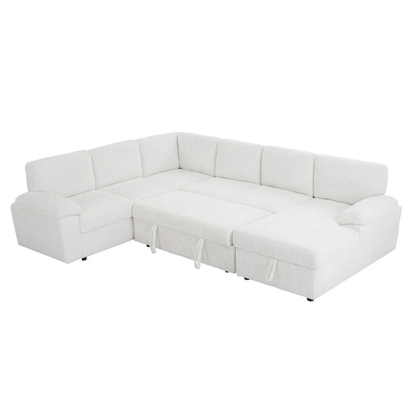 Canapé de rangement modulaire en velours côtelé très grand format