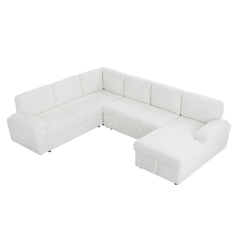 Canapé de rangement modulaire en velours côtelé très grand format