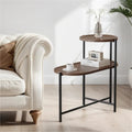 Table d'appoint ronde moderne à double plateau