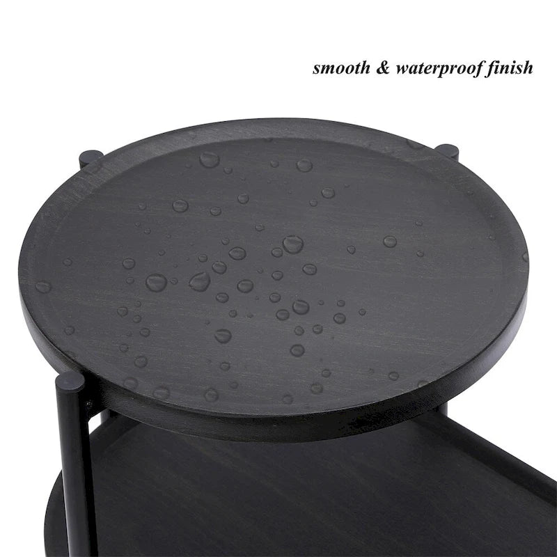 Table d'appoint ronde moderne à double plateau