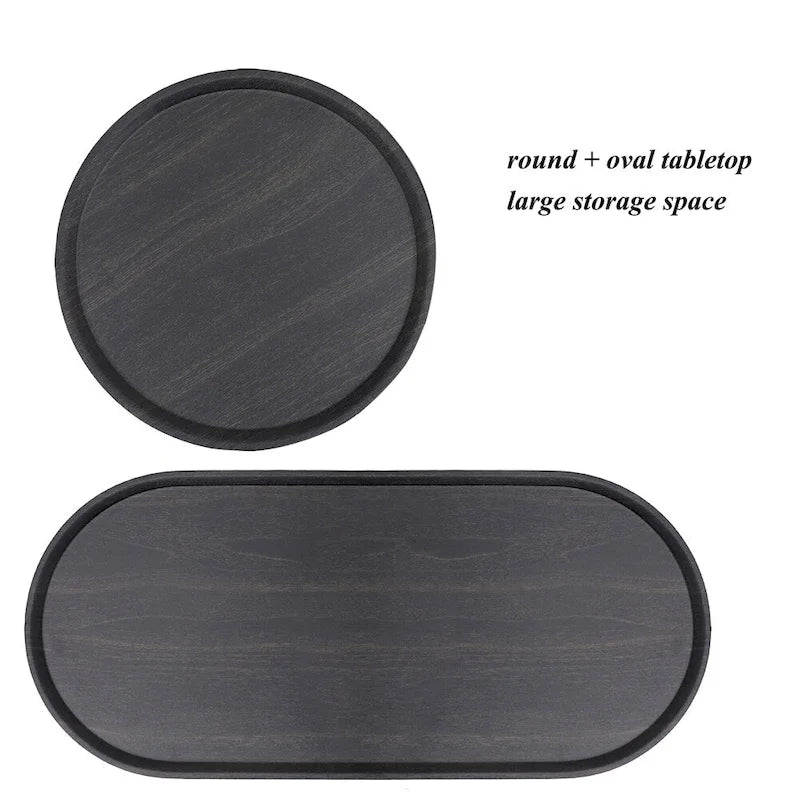 Table d'appoint ronde moderne à double plateau
