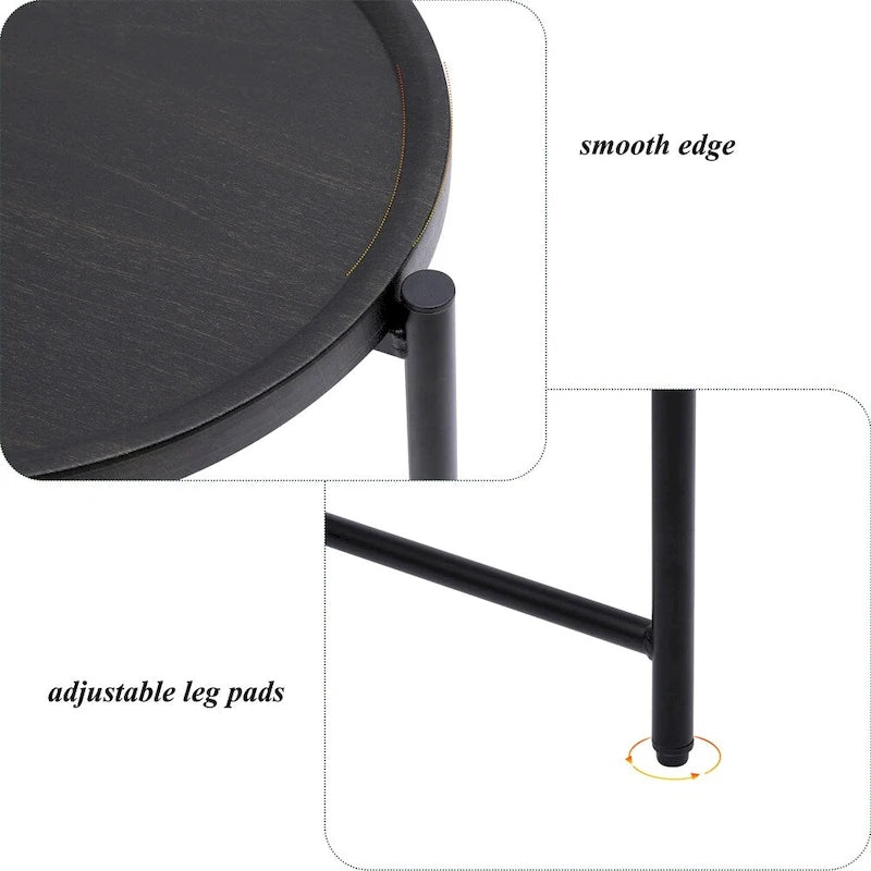 Table d'appoint ronde moderne à double plateau