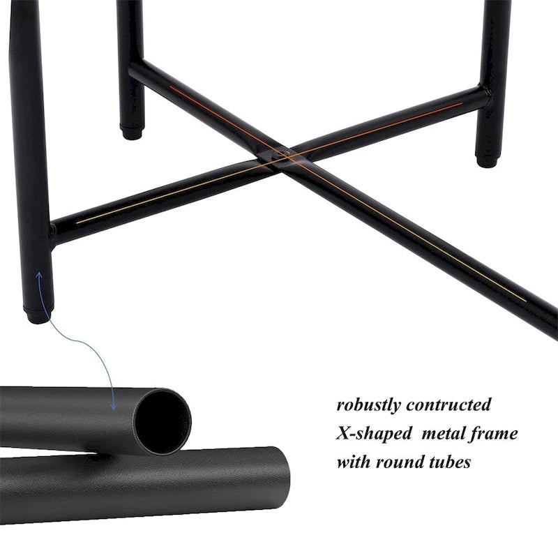 Table d'appoint ronde moderne à double plateau