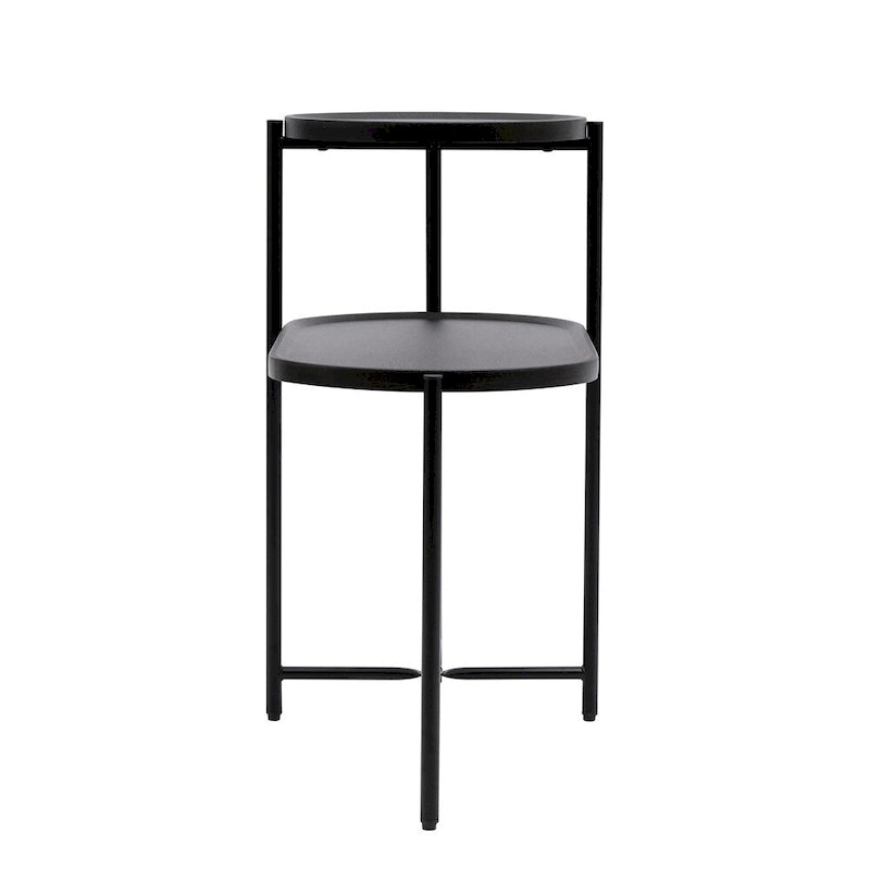 Table d'appoint ronde moderne à double plateau