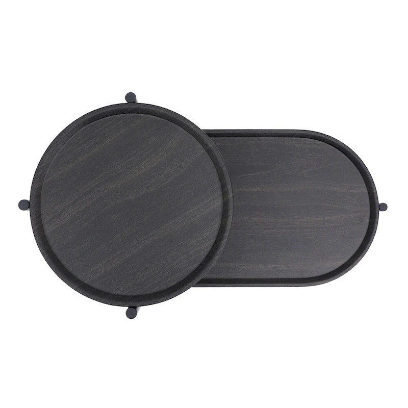 Table d'appoint ronde moderne à double plateau