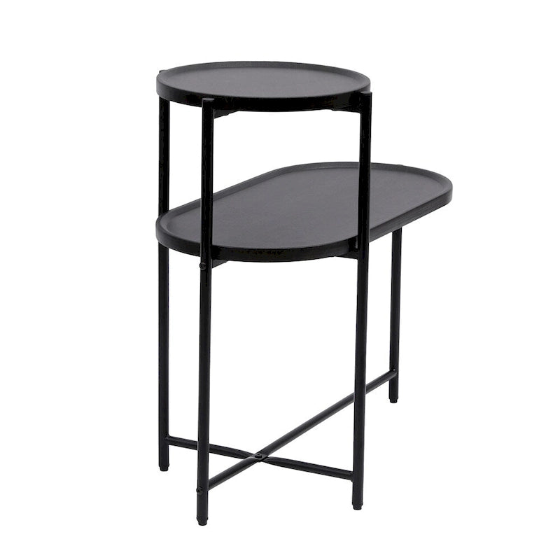 Table d'appoint ronde moderne à double plateau