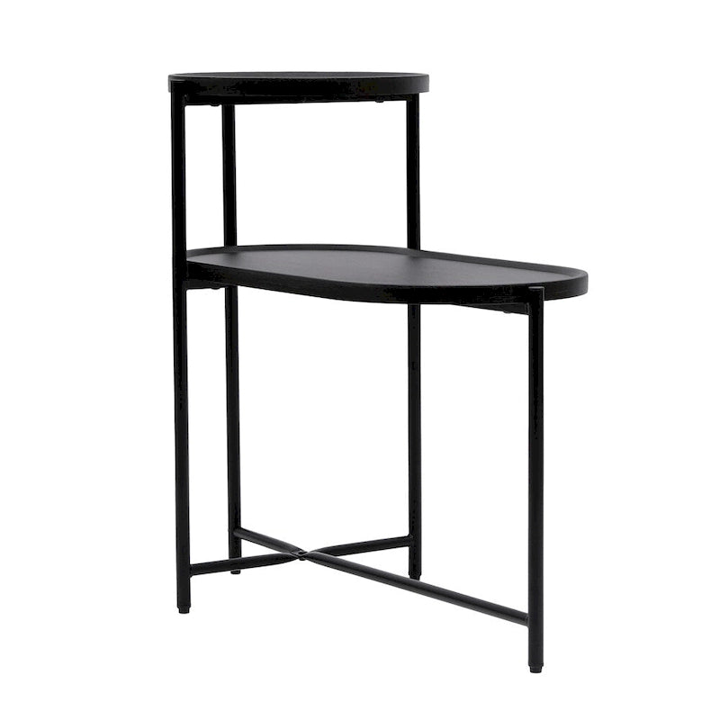 Table d'appoint ronde moderne à double plateau