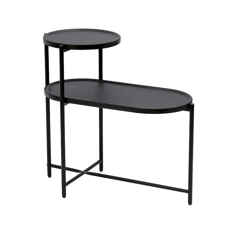 Table d'appoint ronde moderne à double plateau
