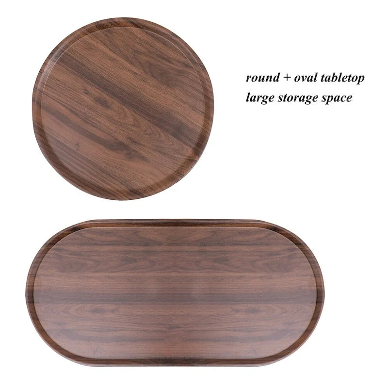 Table d'appoint ronde moderne à double plateau
