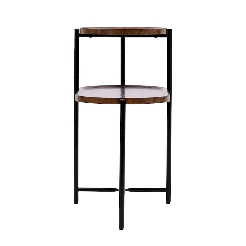 Table d'appoint ronde moderne à double plateau