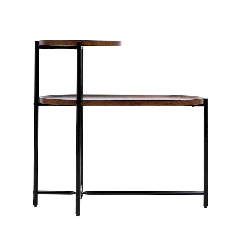 Table d'appoint ronde moderne à double plateau