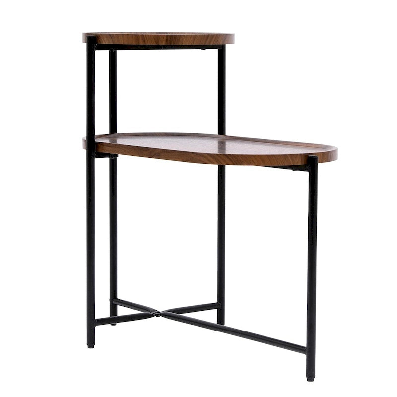 Table d'appoint ronde moderne à double plateau