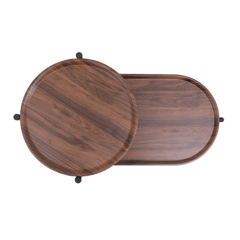 Table d'appoint ronde moderne à double plateau