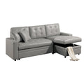 Canapé convertible en similicuir gris clair