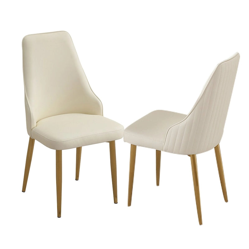 Chaise de salle à manger en cuir PU blanc