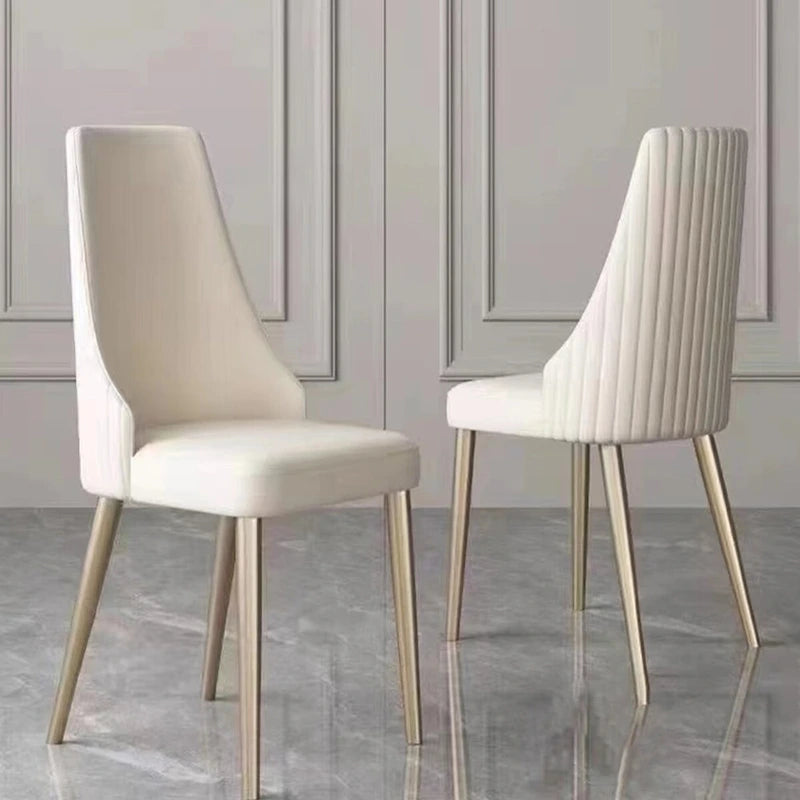 Chaise de salle à manger en cuir PU blanc