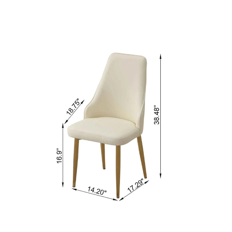 Chaise de salle à manger en cuir PU blanc