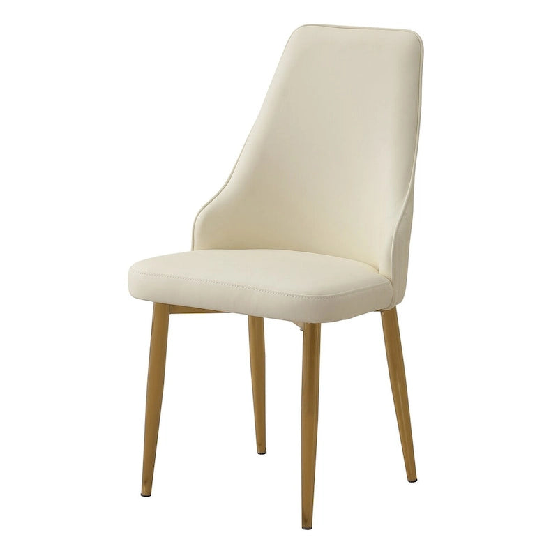 Chaise de salle à manger en cuir PU blanc