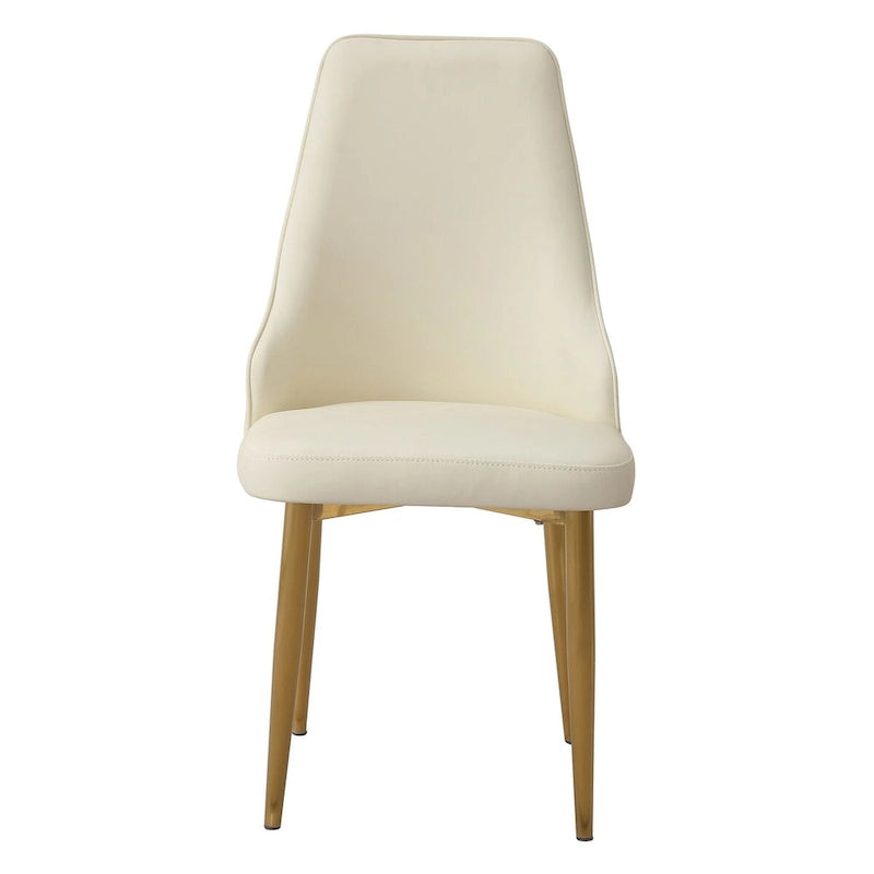 Chaise de salle à manger en cuir PU blanc