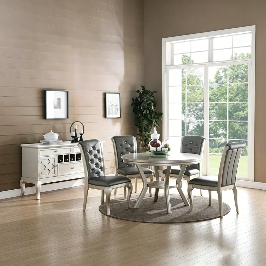 Chaise de salle à manger capitonnée avec dossier