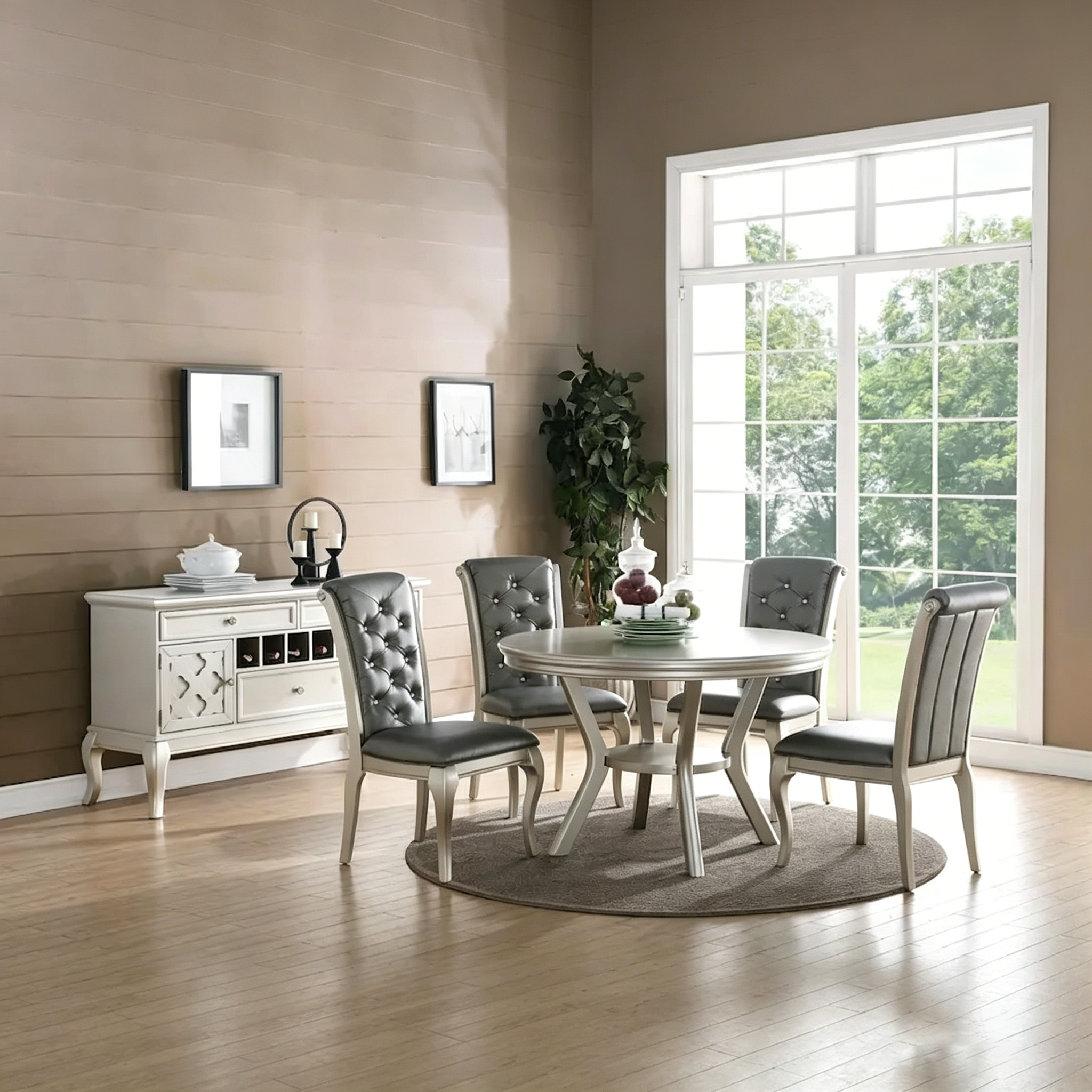 Chaise de salle à manger capitonnée avec dossier